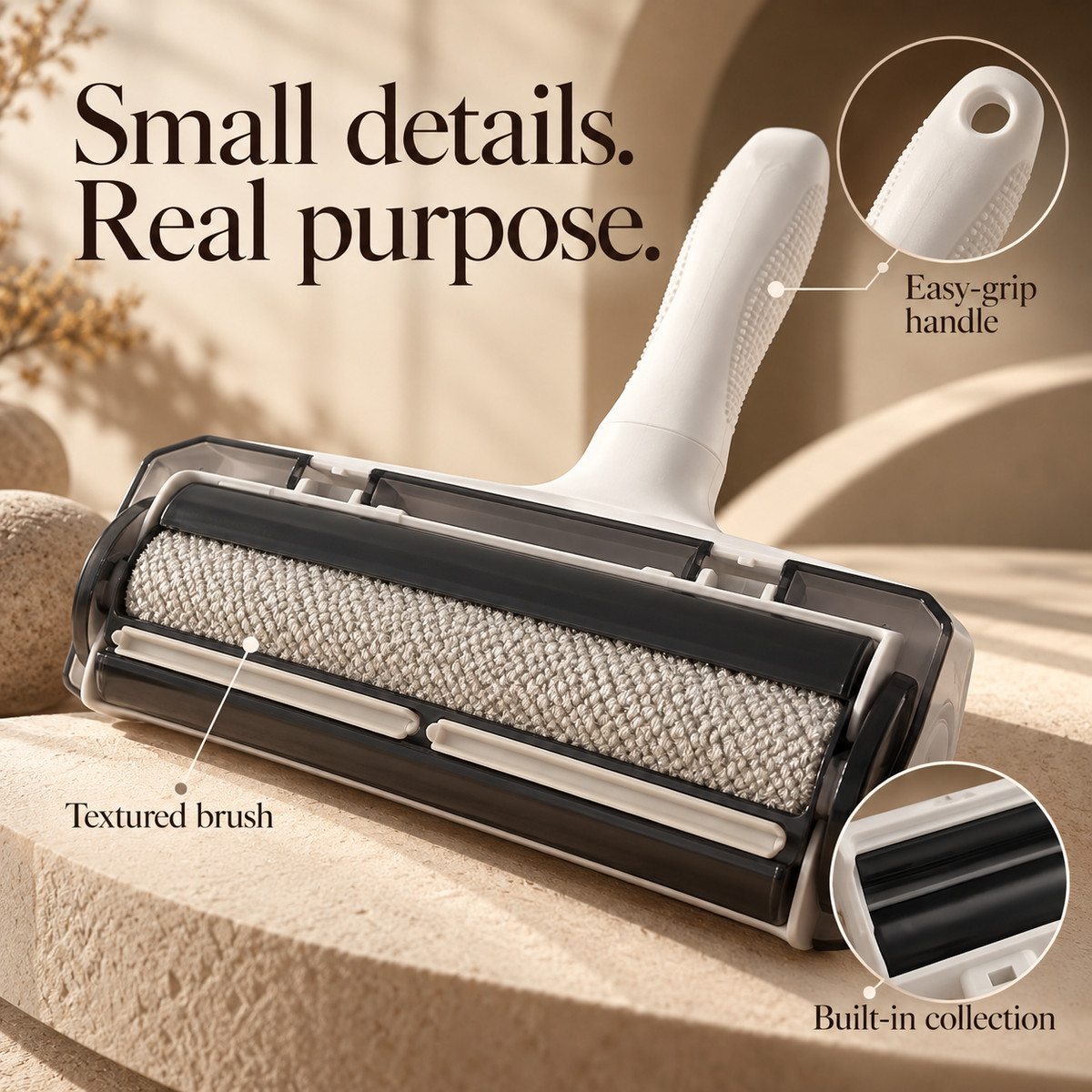 Close-up of the cleaning surface of the KOBAI reusable pet hair remover